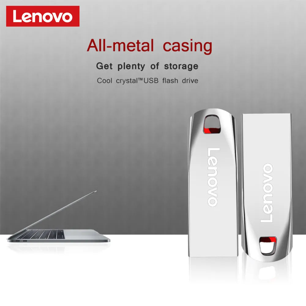 1 - Lenovo 2TB USB Flash Drives Mini Metal Real Capacity Memory Stick Black Pen Drive Creative Business Gift Silver Storage U Disk