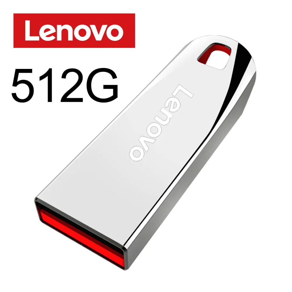 1 - Lenovo 2TB USB Flash Drives Mini Metal Real Capacity Memory Stick Black Pen Drive Creative Business Gift Silver Storage U Disk