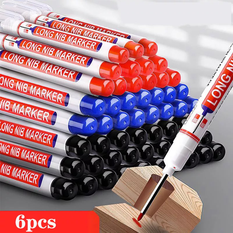 1 - 6Pcs/Set .78 inch Long Nib Head Markers For Metal Perforating Pen Waterproof Woodworking Multi-Purpose